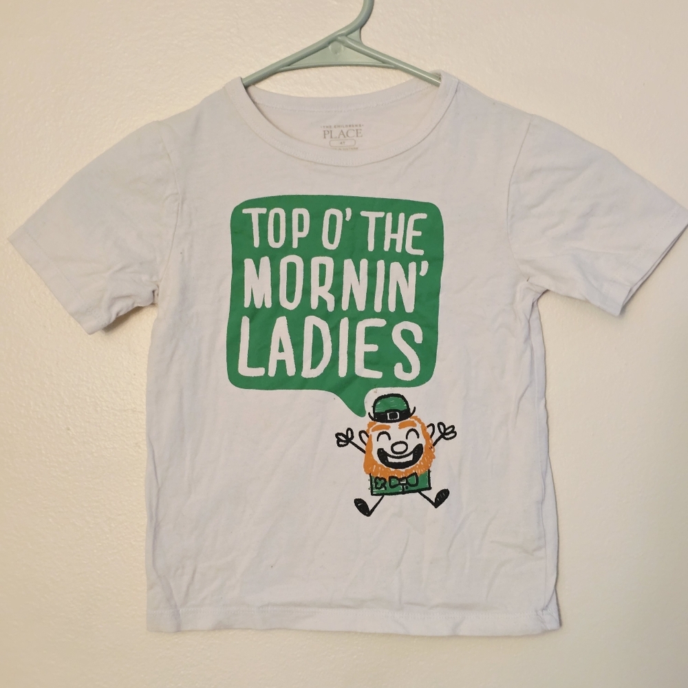 The Children's Place 4T White Leprechaun Tee